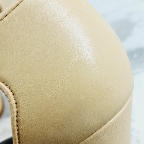 New Franco Sarto Dima Beige Leather Block Heel Sandals F885 - Picture 12 of 13